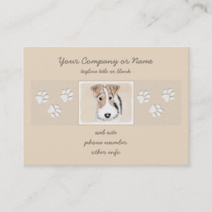 Cartão De Visita Pintura do Fox Terrier do fio - arte original