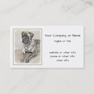 Cartão De Visita Pintura do Mastiff Inglês (Brindle) - Arte Canina
