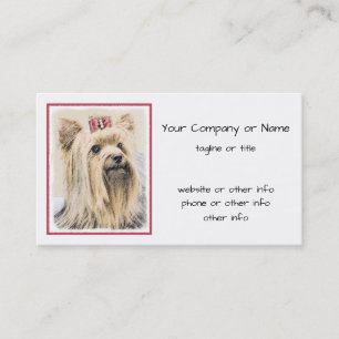 Cartão De Visita Pintura do yorkshire terrier - arte original