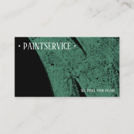 Cartão De Visita Pintura doméstica verde sobre preto moderno, minim