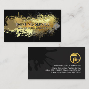 Cartão De Visita Pintura Dourada - pintura inicial
