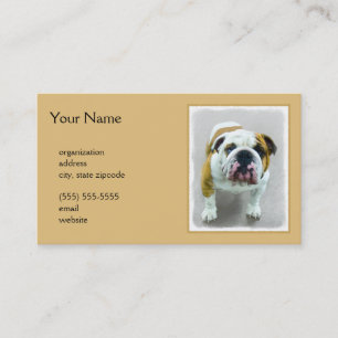 Cartão De Visita Pintura em Bulldog - Arte Cão Original Bonita