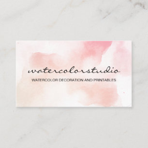 Cartão De Visita Pintura em nuvem rosa Abstrato com aquarela