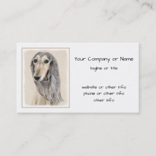 Cartão De Visita Pintura em Saluki - Arte Cão Original