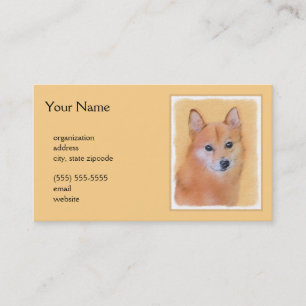 Cartão De Visita Pintura em Spitz Finlandês - Arte Cachorosa Origin