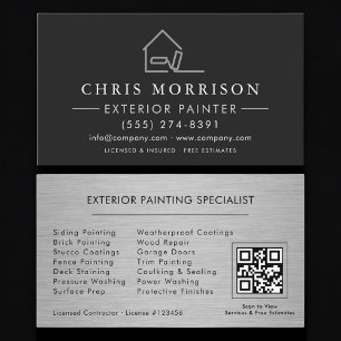 Cartão De Visita Pintura Exterior Código QR Profissional