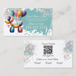 Cartão De Visita Pintura Facial Pintor Facial Torcedor de Balões