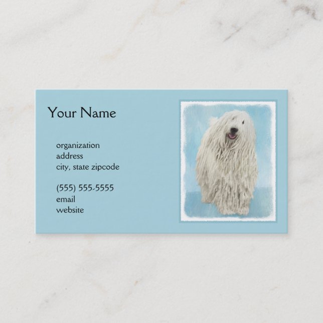 Cartão De Visita Pintura Komondor - Arte Cachorra Original (Frente)