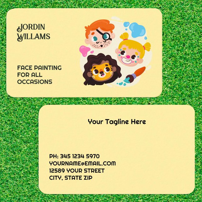 Cartão De Visita Pintura na face (Face Painting Business Cards)
