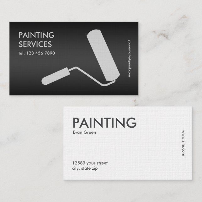Cartão De Visita Pintura Preta (Frente/Verso)