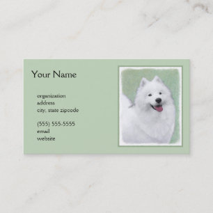 Cartão De Visita Pintura Samoyed - Arte Cachorosa Original