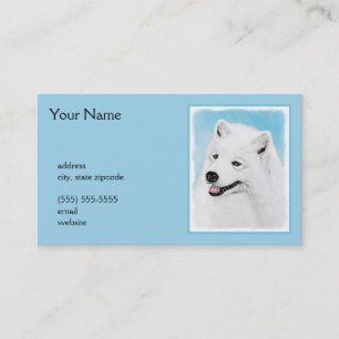 Cartão De Visita Pintura Samoyed - Arte Cachorosa Original