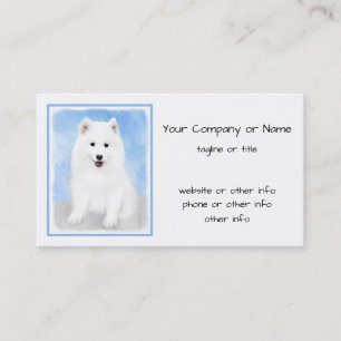 Cartão De Visita Pintura Samoyed Puppy - Arte Cachorra Original