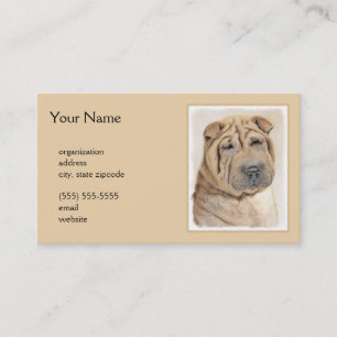 Cartão De Visita Pintura Shar Pei - Arte Cachorra Original
