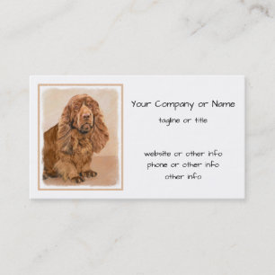 Cartão De Visita Pintura Sussex Spaniel - Arte Cachorosa Original