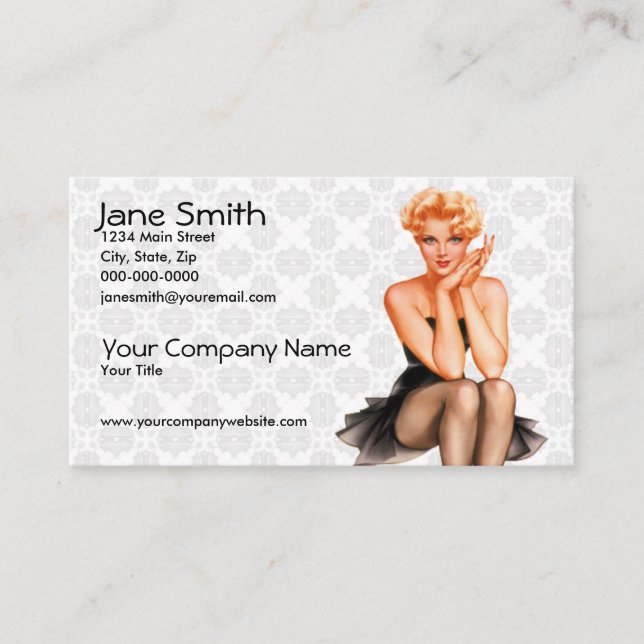 Cartão De Visita Pinup retro (Frente)