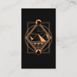 Cartão De Visita Pirâmides Egípcias Camelos Anubis Horus Geometri
