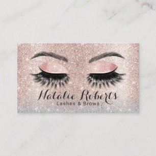 Cartão De Visita Pisca as Extensões Eyelash Salon Blush Rosa Doura