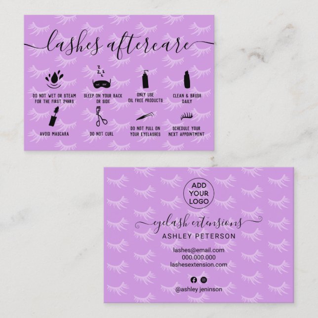 Cartão De Visita Pisca as ilustrações roxas após o tratamento (Frente/Verso)