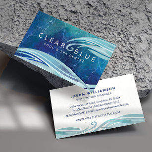 Cartão De Visita Piscina e Spa da Água Azul Cristal