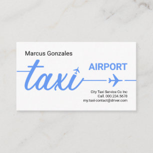 Cartão De Visita Pista de Avião de Táxi Azul