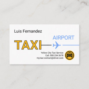 Cartão De Visita Pista de Avião Táxi Amarelo