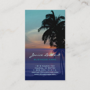 Cartão De Visita Pix Dezines Havaiana Beach Sunset/Tropical Paraís