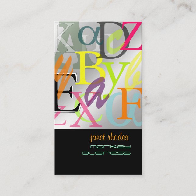 Cartão De Visita PixDezines ABC, Alfa Grego (Frente)