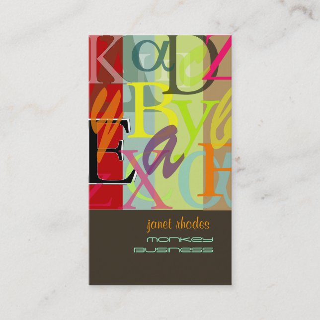 Cartão De Visita PixDezines ABC, grego Alpha (Frente)