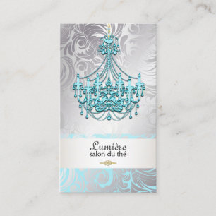 Cartão De Visita PixDezines azul cristalino candelabro/cor DIY