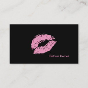 Cartão De Visita PixDezines beija lábios rosa-pó