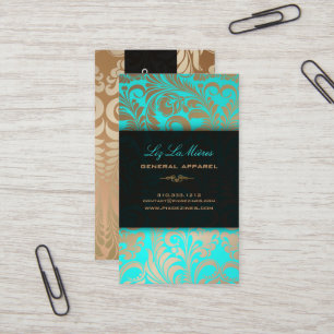 Cartão De Visita PixDezines Bellissimo Vintage Damask Faux Metálic
