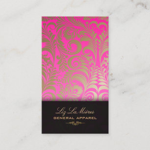 Cartão De Visita PixDezines Bellissimo Vintage Damask Faux Metálic