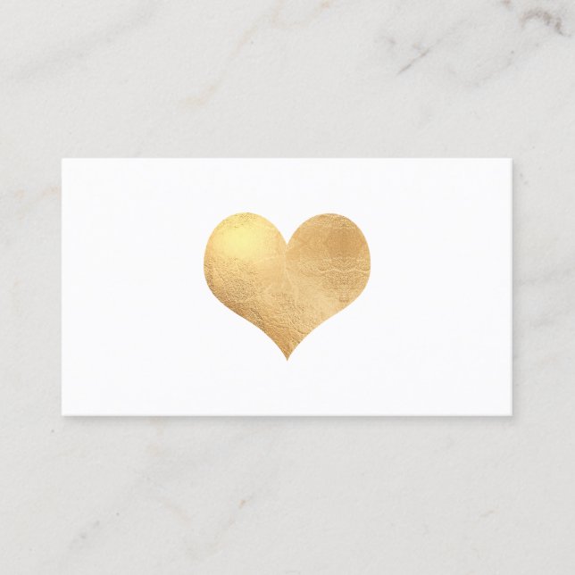Cartão De Visita PixDezines Big Heart em fundo Faux Dourado/DIY (Frente)