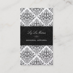 Cartão De Visita PixDezines Black Étienne Vintage Damask