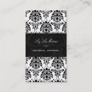 Cartão De Visita PixDezines Black Florentius Vintage Damask