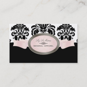 Cartão De Visita PixDezines Black, Pink, White Isabella Damask