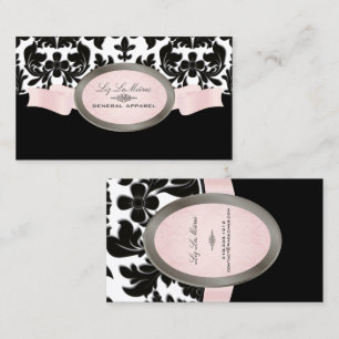 Cartão De Visita PixDezines Black Velvet Barroco Damask