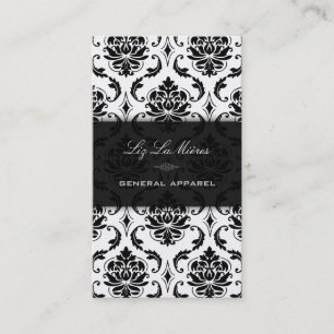 Cartão De Visita PixDezines Black Vendome Vintage Damask