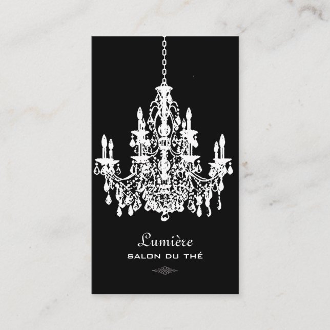 Cartão De Visita PixDezines BLACK+WHTE CHANDELIERS/DIY background (Frente)