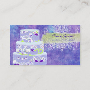 Cartão De Visita PixDezines bolo de casamento/aquarela afeta
