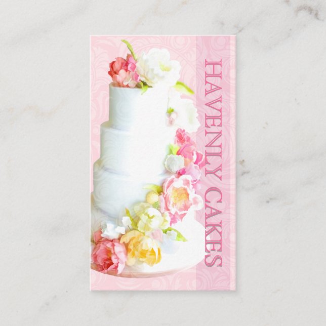 Cartão De Visita PixDezines bolo de casamento/fundo (Frente)