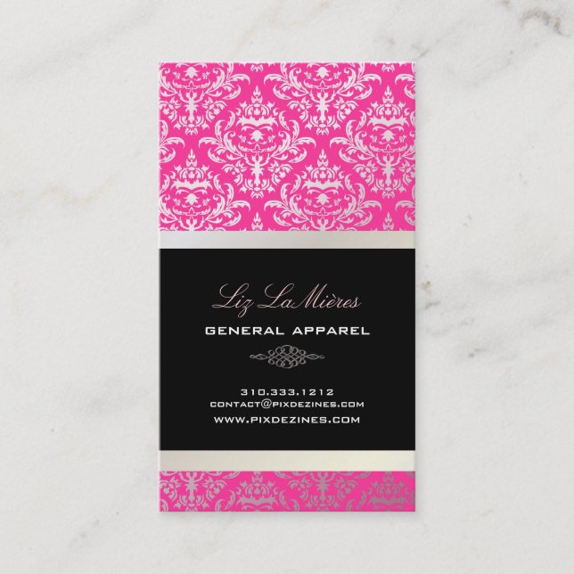 Cartão De Visita PixDezines Céline Damask (Frente)