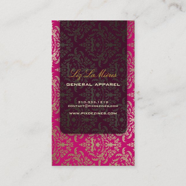 Cartão De Visita PixDezines Céline Damask (Frente)