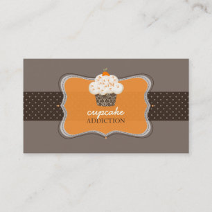 Cartão De Visita PixDezines cupcake de chocolate laranja/pâtisserie