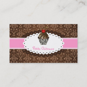 Cartão De Visita PixDezines cupcake elegante de espirais de chocola