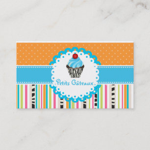 Cartão De Visita PixDezines cupcake + listras