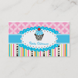 Cartão De Visita PixDezines cupcake + listras