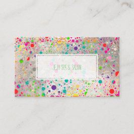 Cartão De Visita PixDezines deslumbrada/arco-íris/prata fina