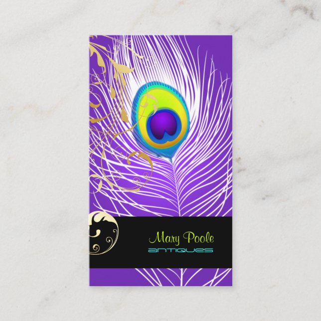 Cartão De Visita PixDezines disy background/paciock+filigree (Frente)